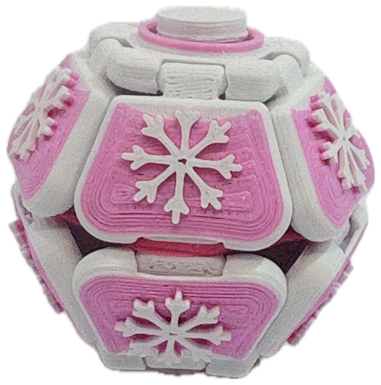 Mamolitk Ice rosa com flocos de neve brancos