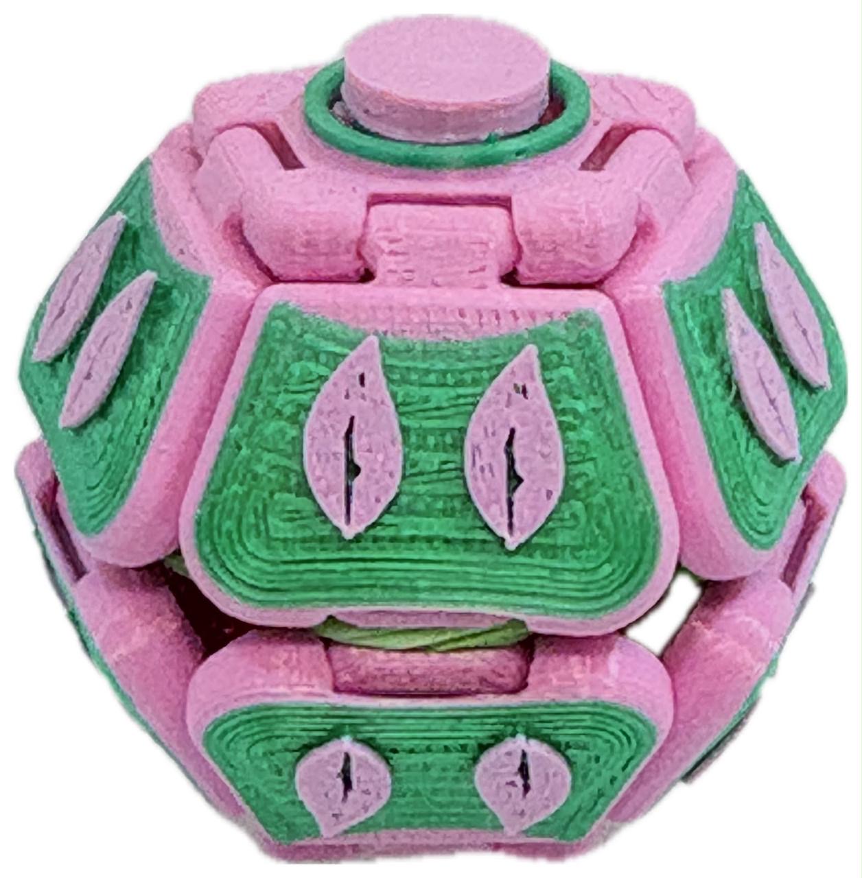 Mamolitk Bloom rosa e verde com folhas