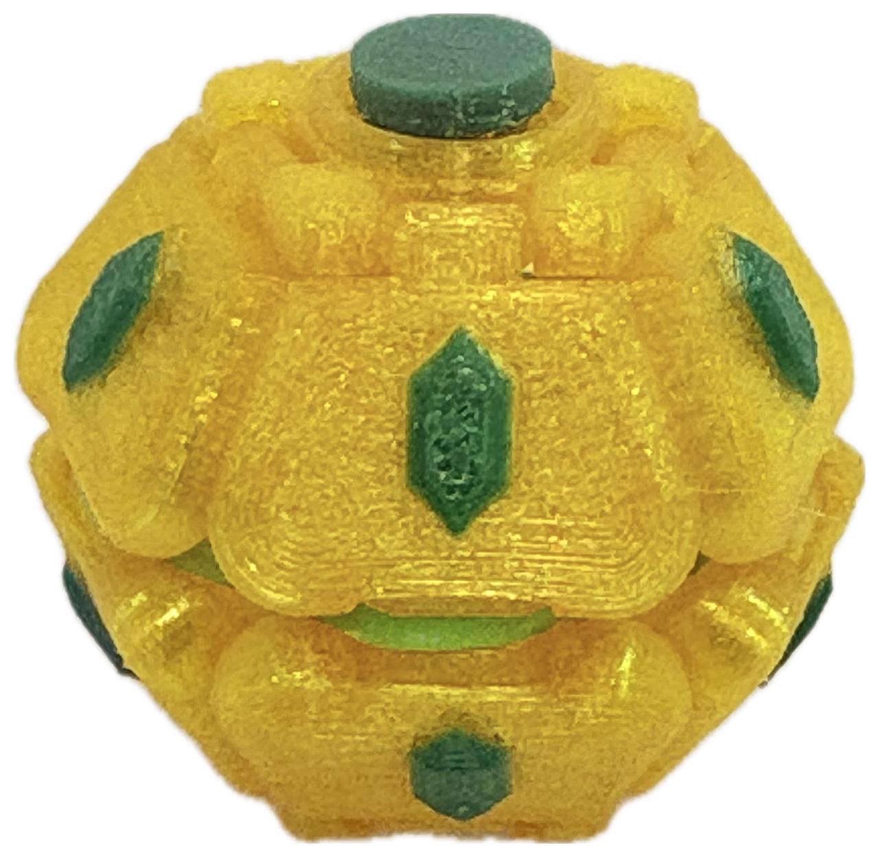Mamolitk Mystic dourado com cristais verdes